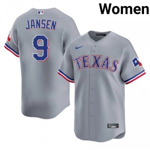 Danny Jansen #9 TEX Rangers Baseball Jersey | Official Women Gray Stitched Edition 16899861
